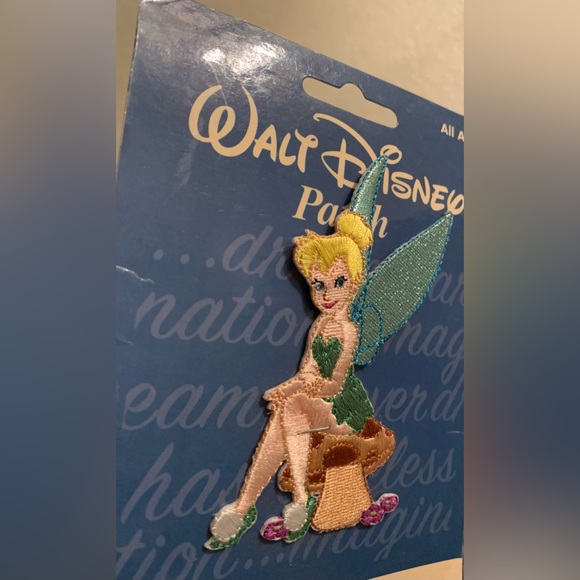 Sew-on or Iron-on Tinker Bell Sitting on a Mushroom Patch - Picture 3 of 5